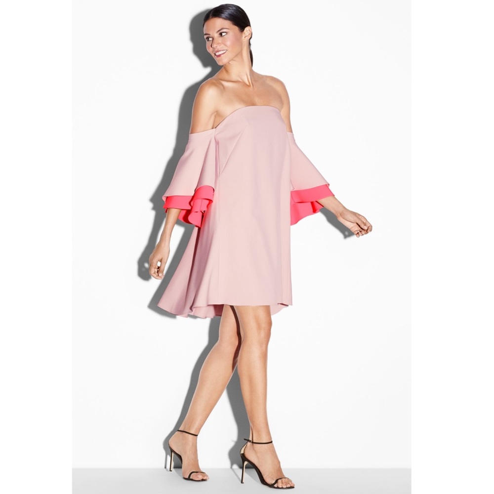 Milly Mila Double Flutter Sleeve Dress in Pink